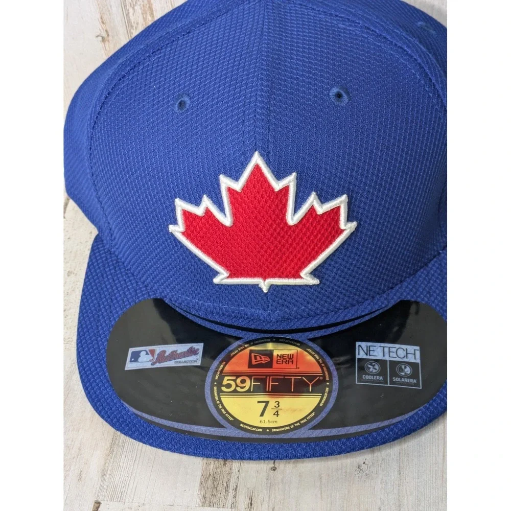 New Toronto Blue‎ Jays New Era Leaf Logo Fitted On Field 59FIFTY Hat  Size 7 3/4